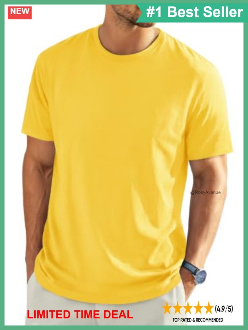 Men's Short Sleeve Combed Cotton Crew Neck Basic T-Shirt